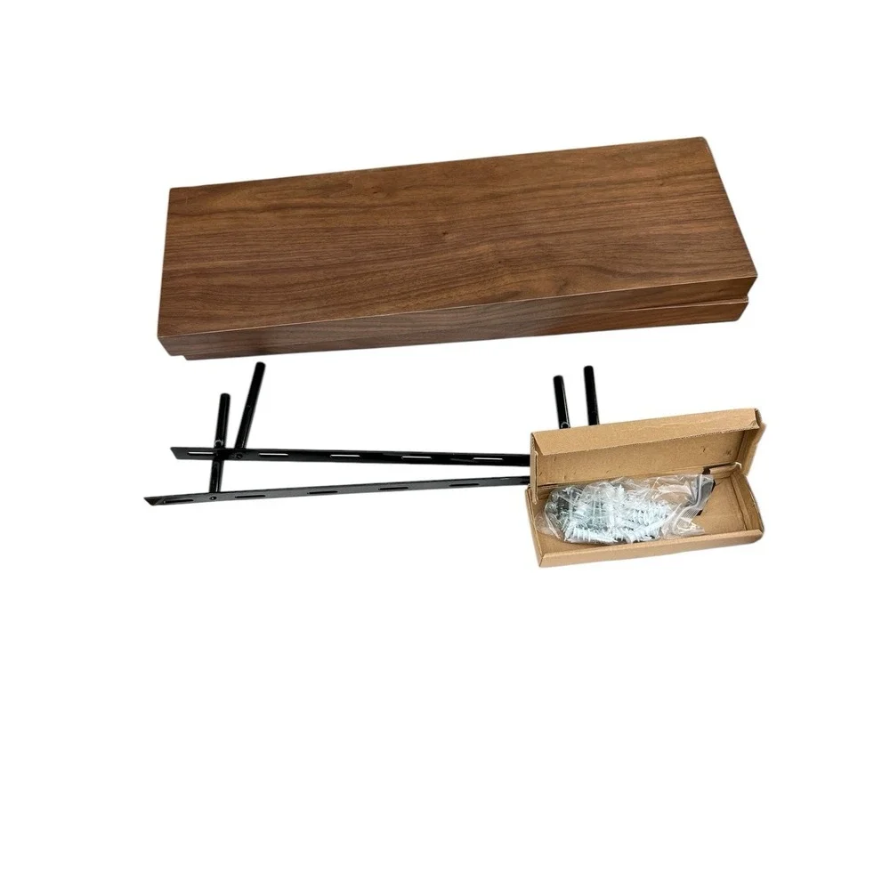 Floating Shelves for Wall |‎ 8 Inch Deep Rustic Set of 2 With Solid Dark Oak